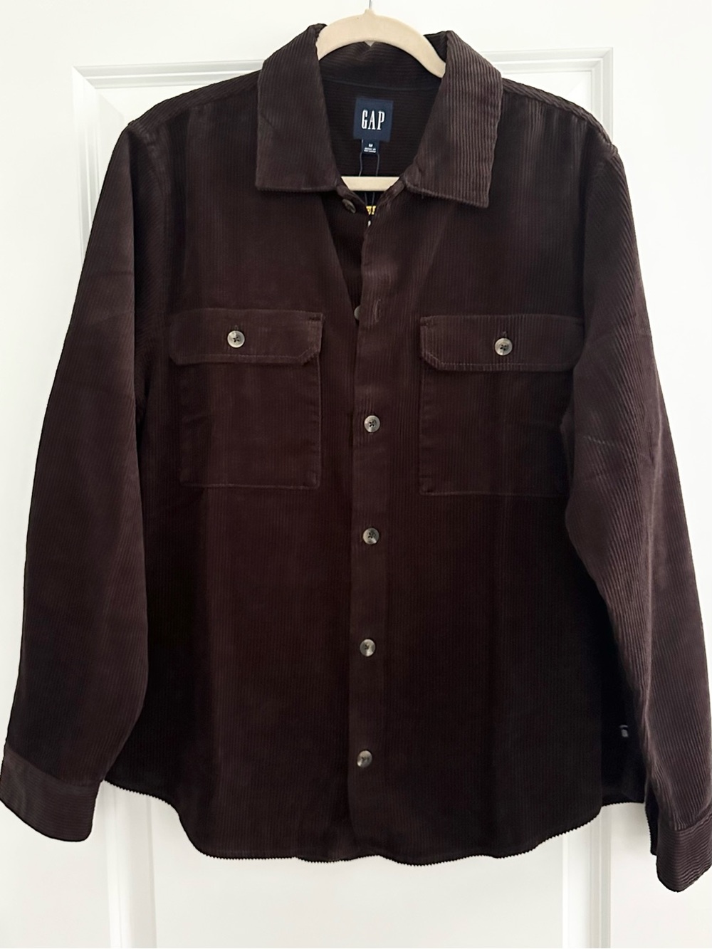 Chocolate Brown Oversized Corduroy Shirt / Men’s Fall Shacket - Picture 8 of 11